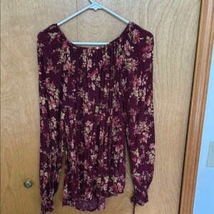 Floral Maroon Women's Top